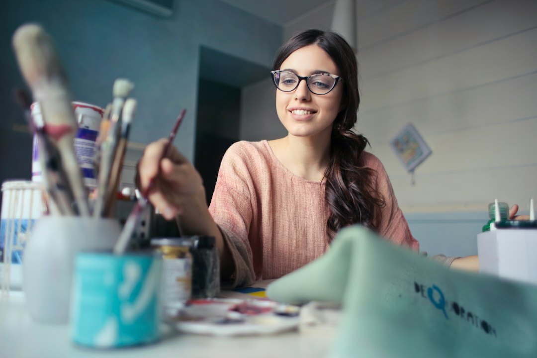 young artist painting