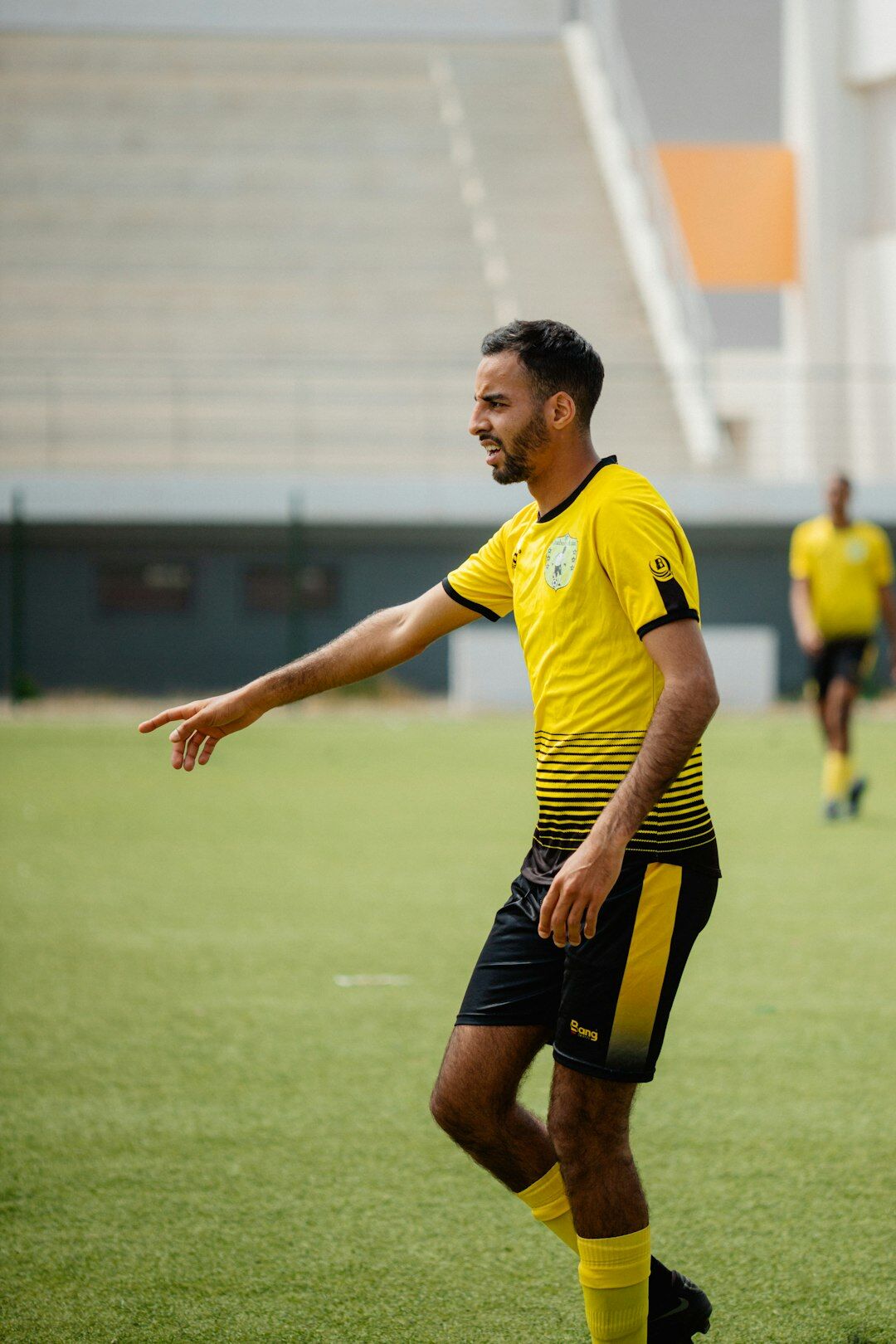 Uruguayan football player celebrating a goal on the field